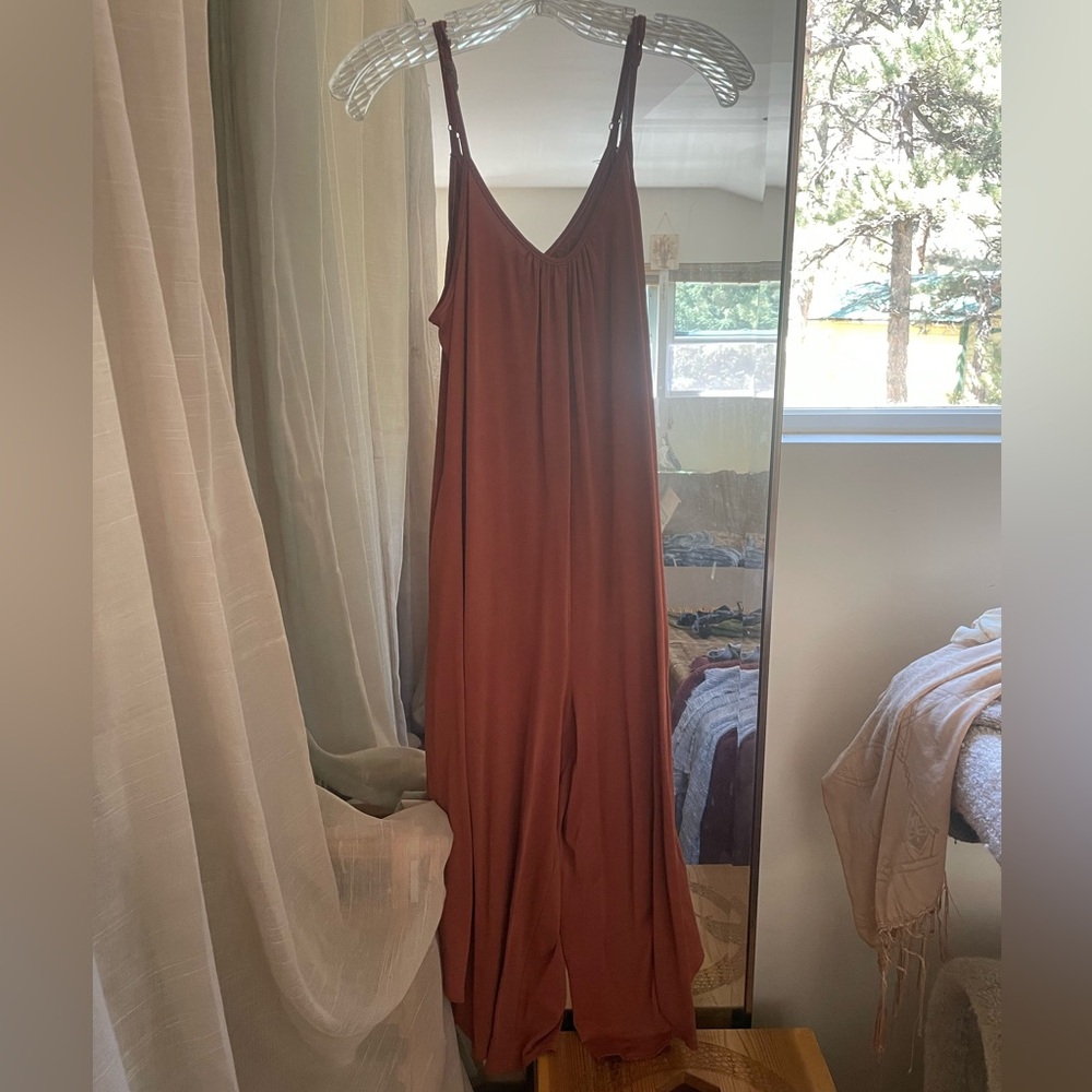 Burnt red/orange jumpsuit